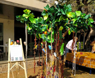 Students build an interesting installation at the Kala Ghoda Festival