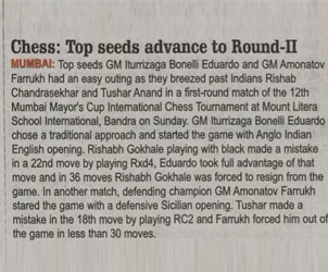 Mumbai Mayor’s Cup International Chess Tournament at Mount Litera School International